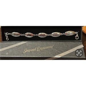 Inspired Expressions Reversible Engraved Link Silver Bracelet. New in box.